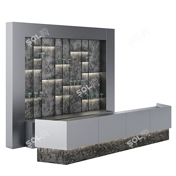 Metal and Stone Cafe Bar 3D model image 1