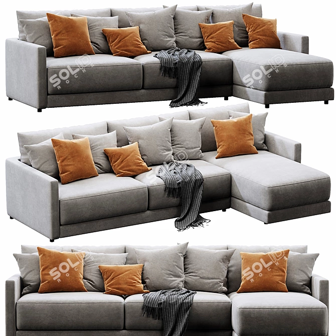 Modern Deep Seating Chaise Sectional 3D model image 3