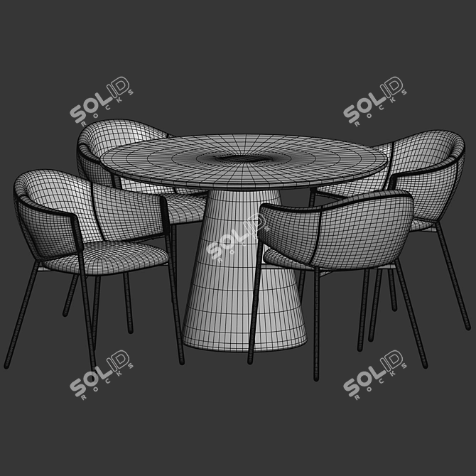 Scandi Dining Set with Eliza Chair 3D model image 5