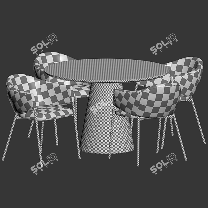 Scandi Dining Set with Eliza Chair 3D model image 6