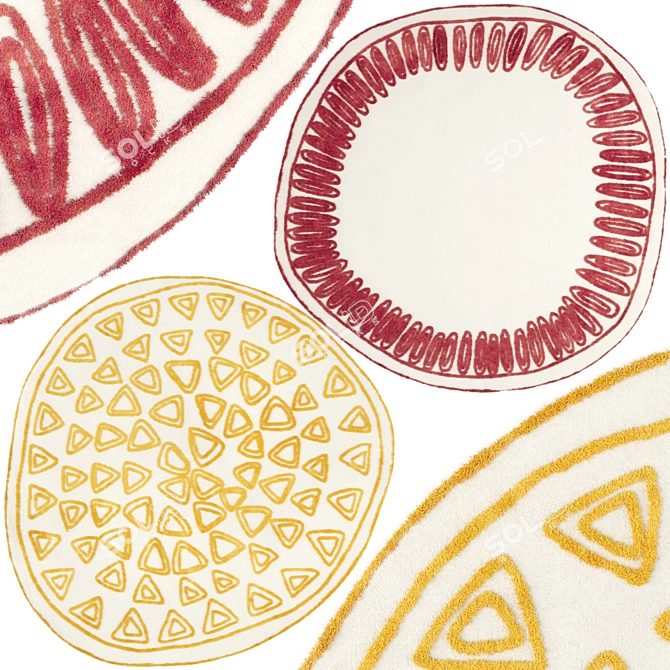 Naïf Triangle & Crown Carpet Duo 3D model image 1