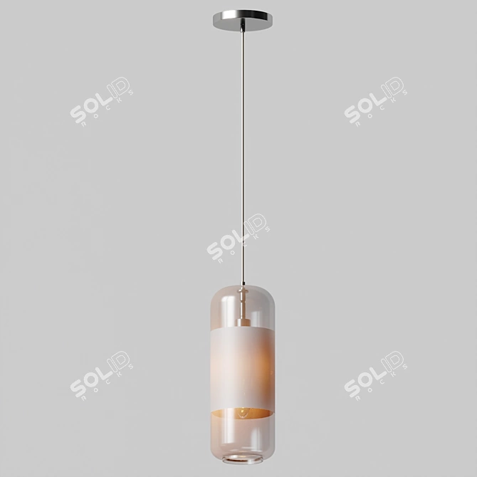 Modern Cylinder Pendant Light 3D model image 4