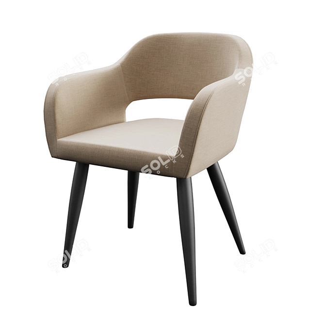 Odar-3 Dining Chair Modern Gray 3D model image 2