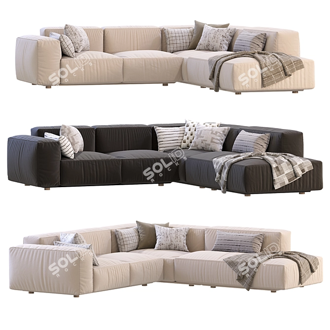 Modern Chic Arflex Sofa Design 3D model image 3