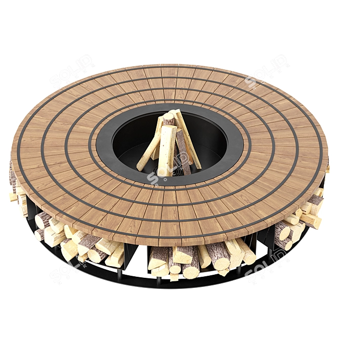 Title: Modern Fire Pit Design  3D model image 4