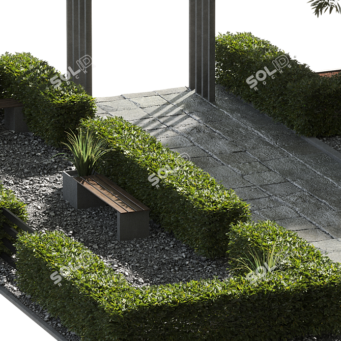  Charmingly Scenic Town Square 3D model image 3