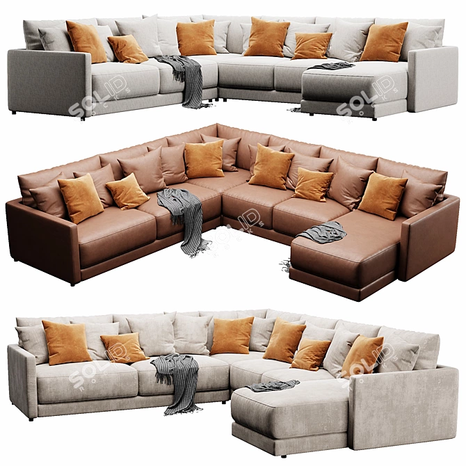 Modern Sectional Sofa, Gather Collection 3D model image 1