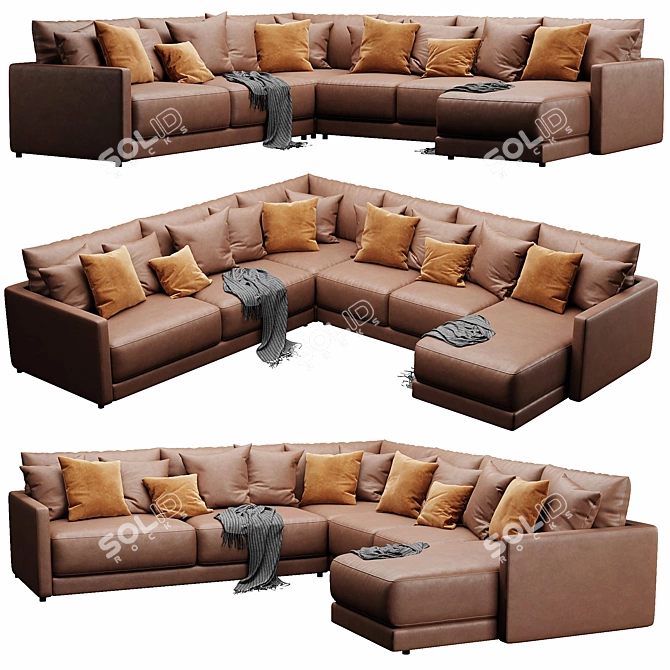 Modern Sectional Sofa, Gather Collection 3D model image 2