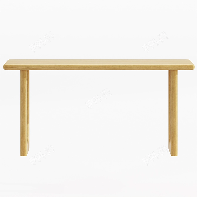 Douve Oak Console Table 3D model image 2