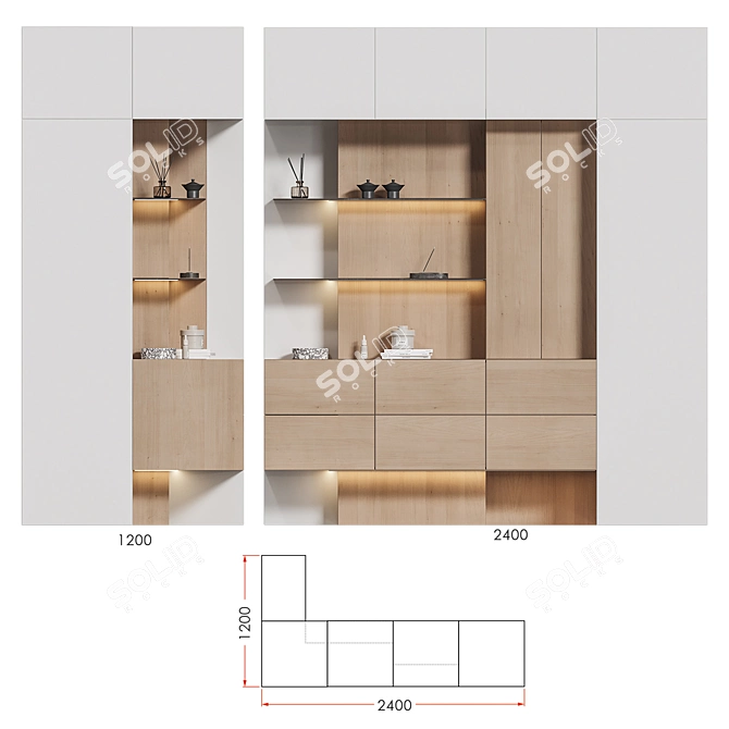 Corner Shelf NG12 with Decor 3D model image 4