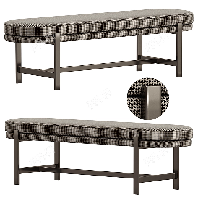 Luxury Upholstered Domkapa Bench 3D model image 1