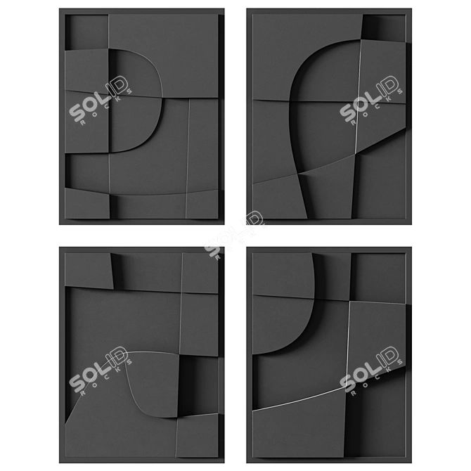 Embossed Panel Quartet Decor isize 3D model image 1