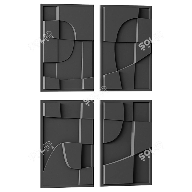 Embossed Panel Quartet Decor isize 3D model image 2