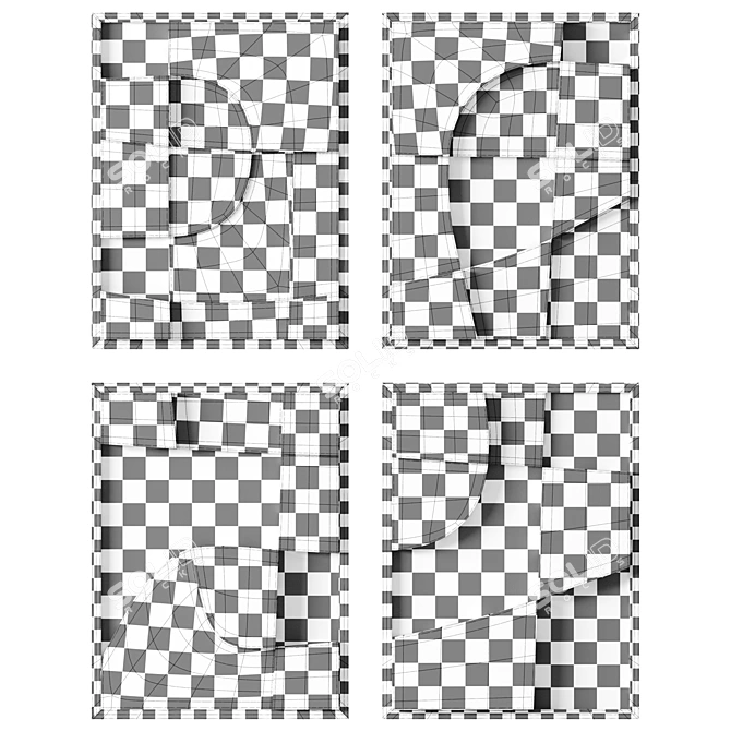 Embossed Panel Quartet Decor isize 3D model image 7