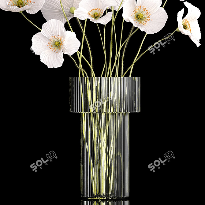 Icelandic Poppy Field Bouquet 3D model image 4