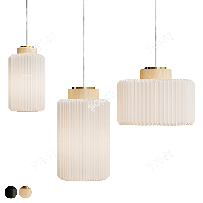 Modern Black Pendant Light Fixture 3D model image 1