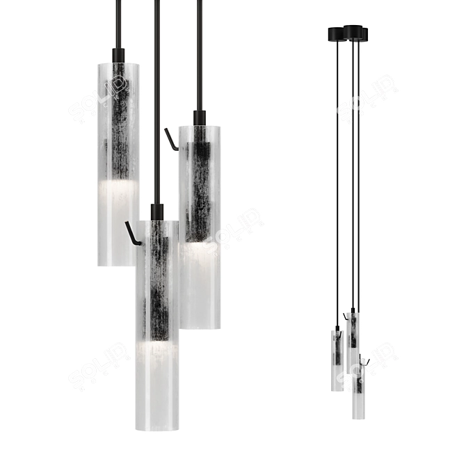  Triple Pendant Chandelier Fixture 3D model image 1