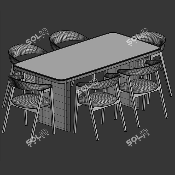  Scandinavian Dining Set 257 3D model image 5