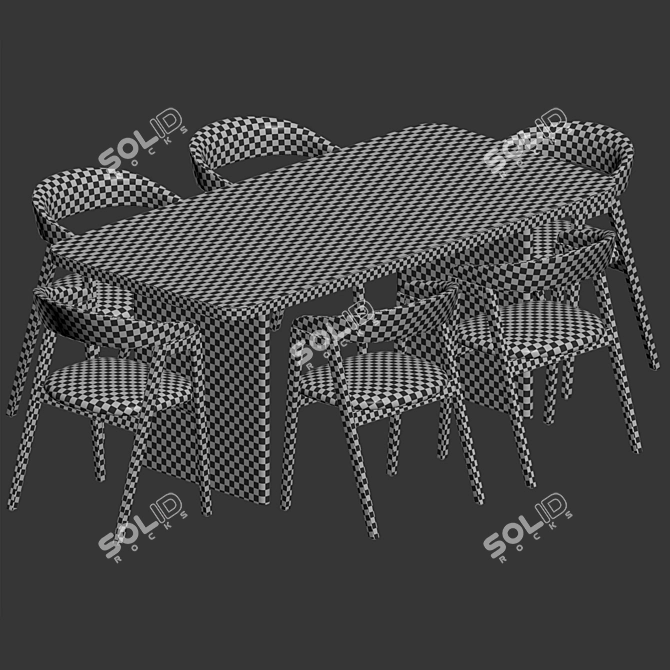  Scandinavian Dining Set 257 3D model image 6