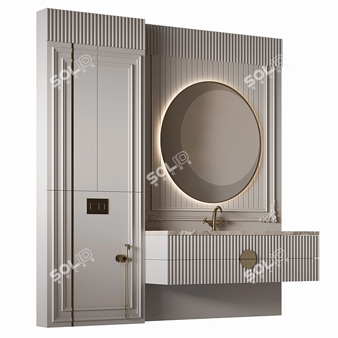 Luxury Spa Bath Set 3D model image 2