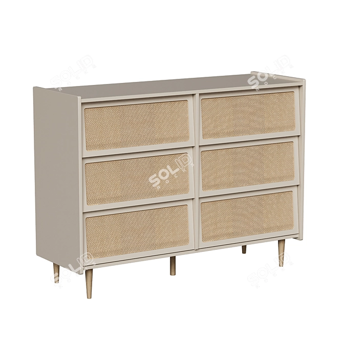 Modern Taga Chest with Rattan Facade 3D model image 2