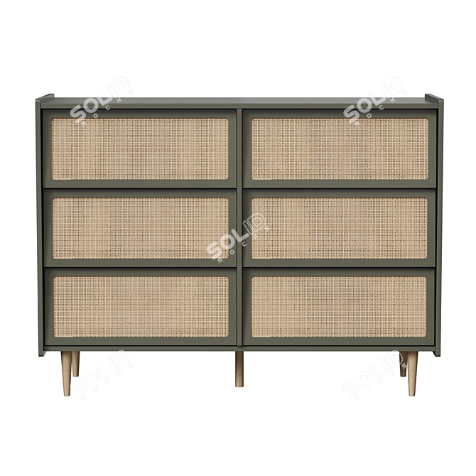 Modern Taga Chest with Rattan Facade 3D model image 3