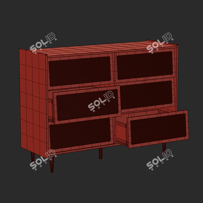 Modern Taga Chest with Rattan Facade 3D model image 5