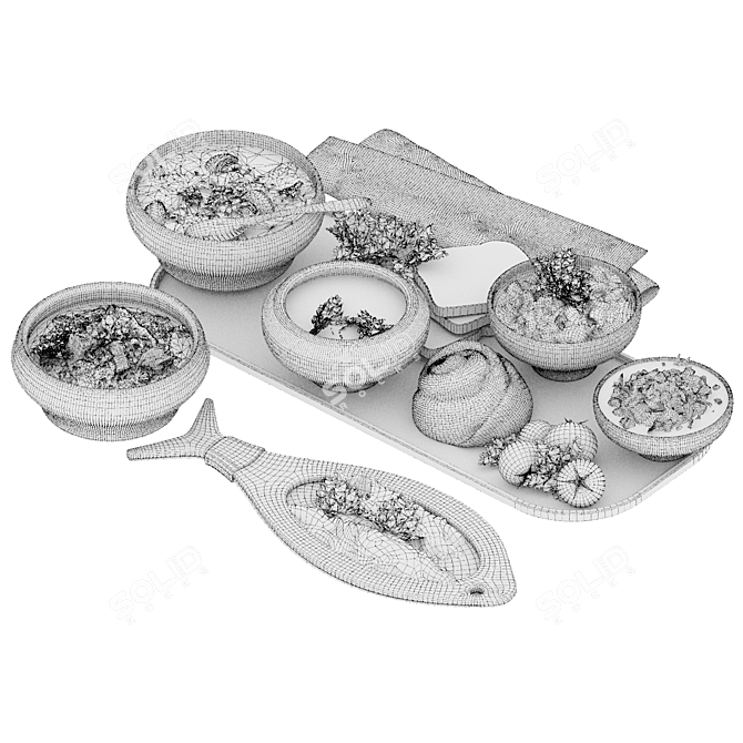 Assorted Food Set 3D model image 3