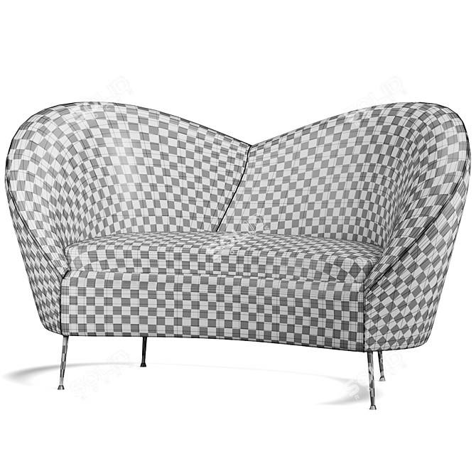 Contemporary Curved Modular Sofa 3D model image 3