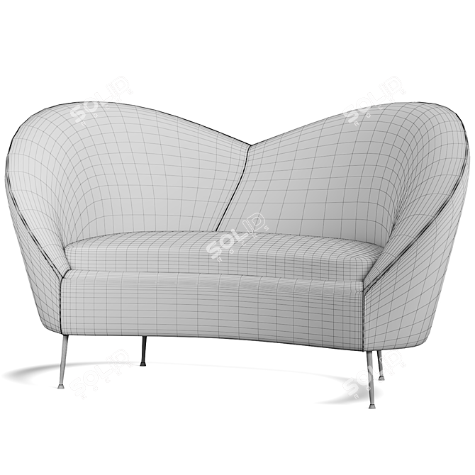 Contemporary Curved Modular Sofa 3D model image 4