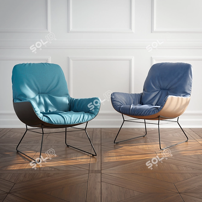 Stylish Leya Lounge Chair 3D model image 2