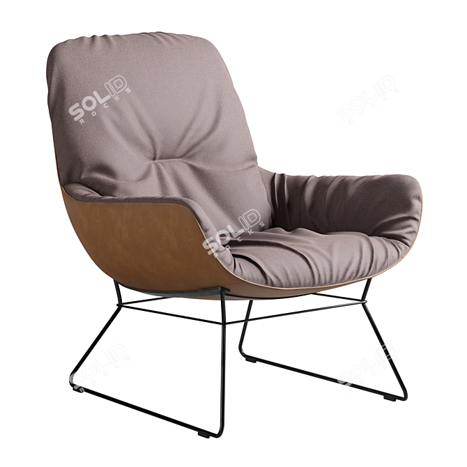 Stylish Leya Lounge Chair 3D model image 4