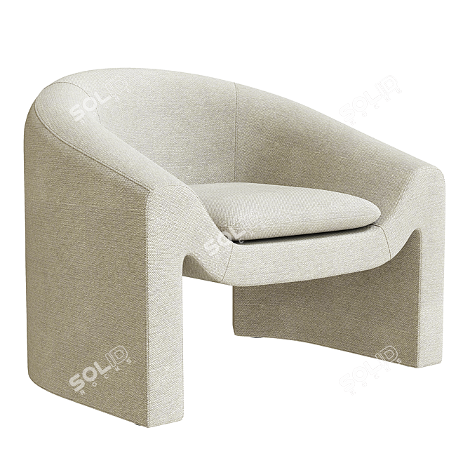 Bolia Mielo Armchair & Footstool 3D model image 1