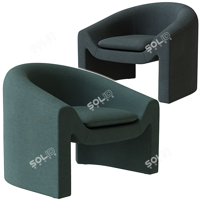 Bolia Mielo Armchair & Footstool 3D model image 3