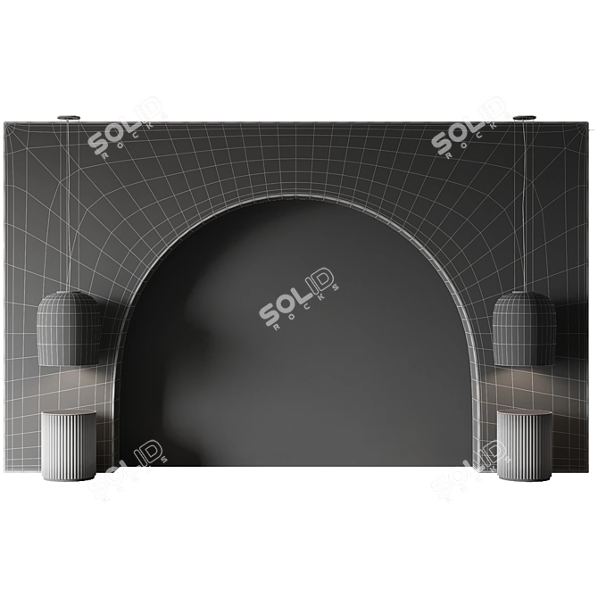 Elegant Bed Headboard Panel 3D model image 4