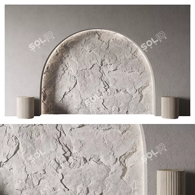 Elegant Bed Headboard Panel 3D model image 5