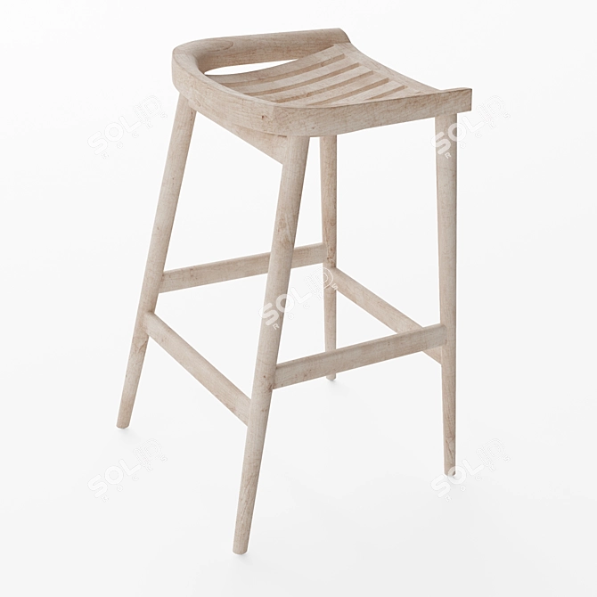 Uniqwa Tarkuli Natural Barstool 3D model image 4