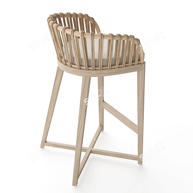 Natural Malawi Tub Barchair Uniqwa 3D model image 5