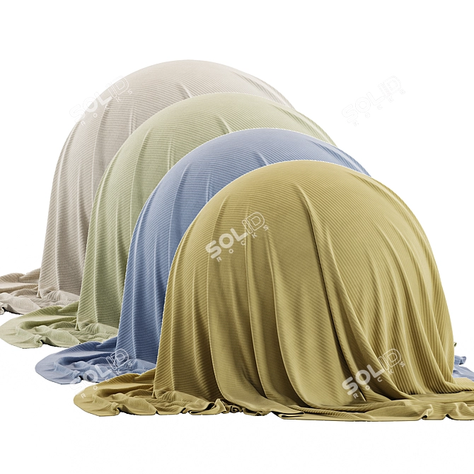 Plush Velvet Fabric Material Collection 3D model image 1