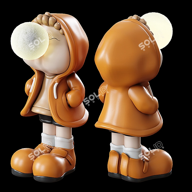 Boy Sculpture Set with Turbo Smoke 3D model image 1