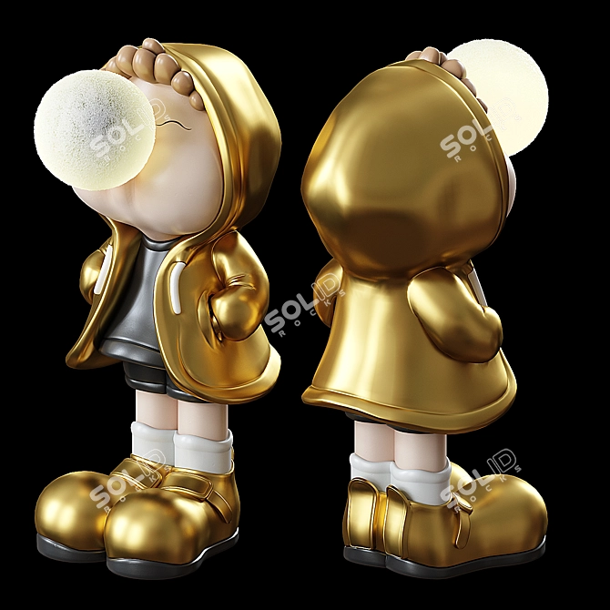 Boy Sculpture Set with Turbo Smoke 3D model image 2