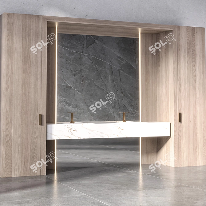 Modern Bathroom Furniture Set 3D model image 2