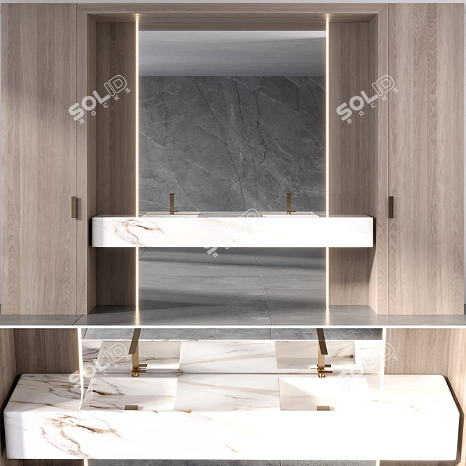 Modern Bathroom Furniture Set 3D model image 3