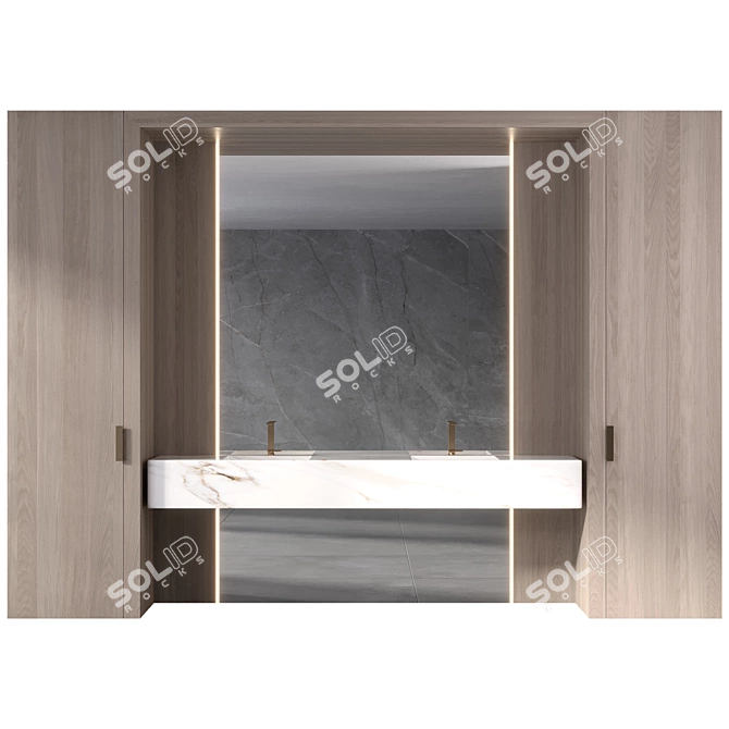 Modern Bathroom Furniture Set 3D model image 6