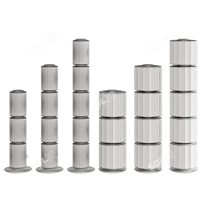 Modern Metal Glass Column Light 3D model image 2