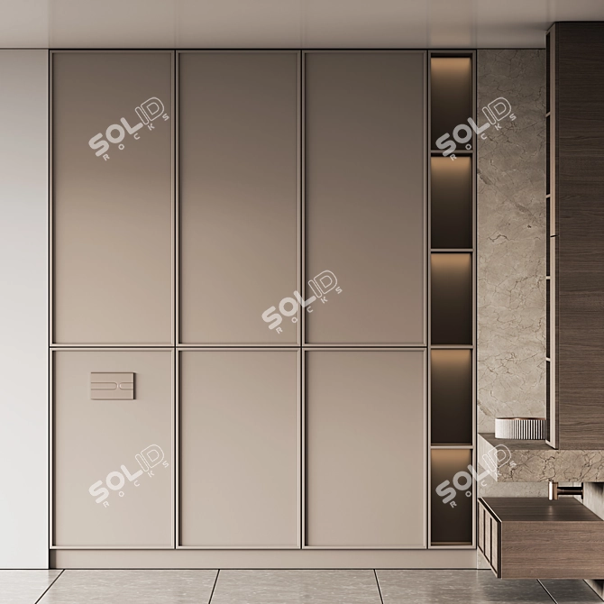 Modern Bathroom Furniture Set 26 3D model image 2