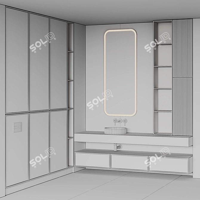 Modern Bathroom Furniture Set 26 3D model image 6