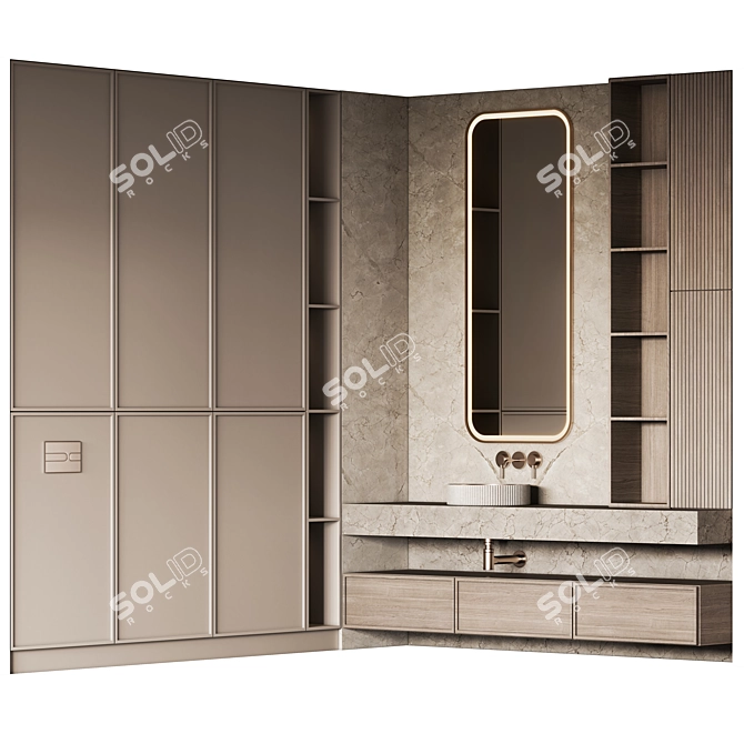 Modern Bathroom Furniture Set 26 3D model image 8