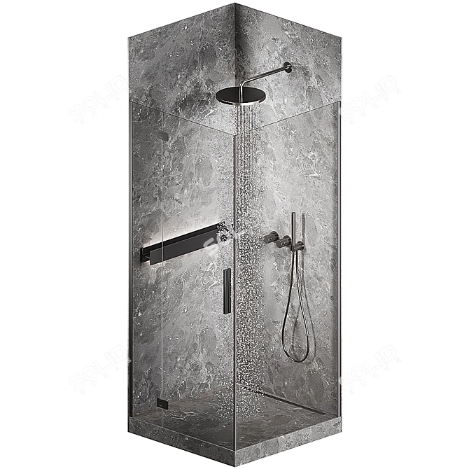 Corner Shower Enclosure 90x90 cm 3D model image 2