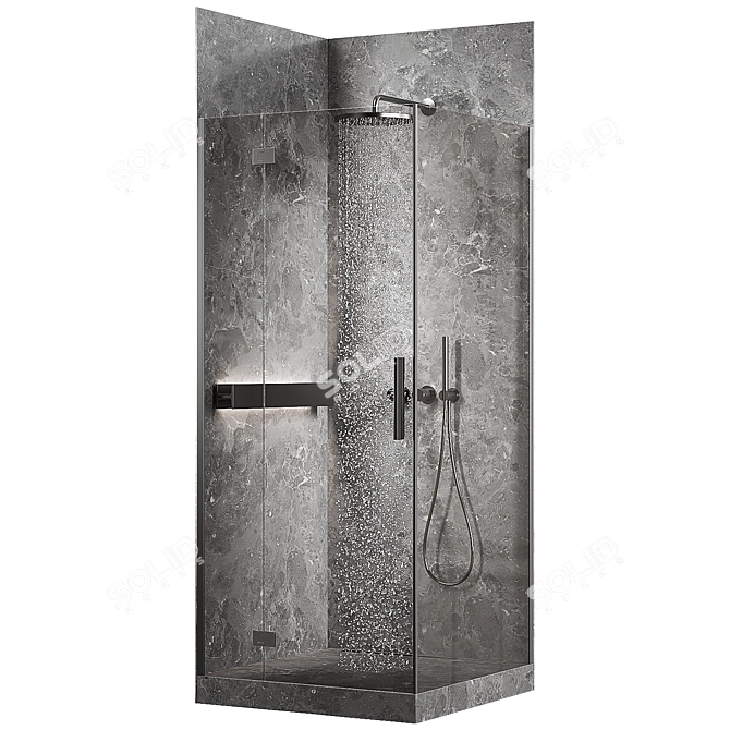 Corner Shower Enclosure 90x90 cm 3D model image 3